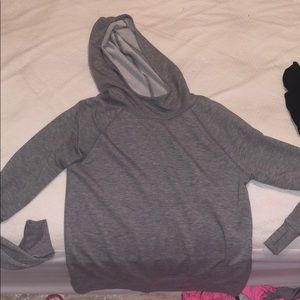 Grey hoodie.